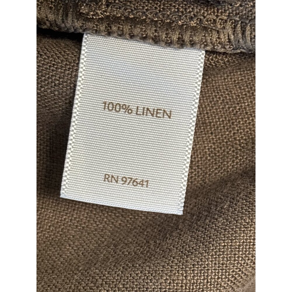 J. Jill Womens Petite 100% Linen Cropped Pants Brown Elastic Waist Size L - Picture 4 of 7